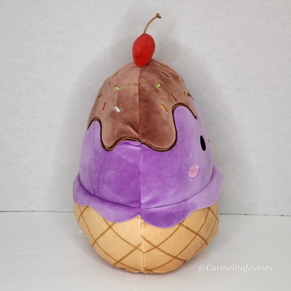 DIBBS 🍨 Scented RARE Purple Ice Cream Fudge & Sprinkles Sundae Squishmallow NWT - Picture 3 of 8